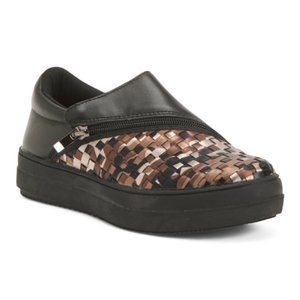 Bernie Mev Size 9.5-10 / EU 40 Michelle Comfort Woven Sneakers Metal Mix NIB